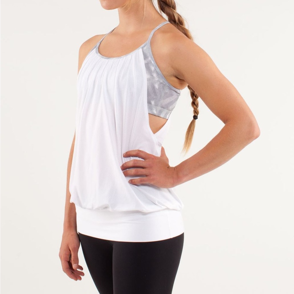 Lululemon No Limits Tank White and Gray size 4